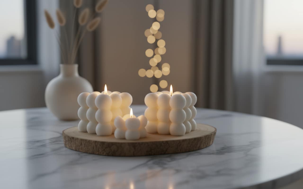 Bubble stearinlys - Håndlavet af soyavoks